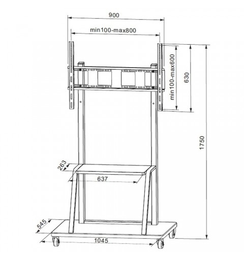 Techly ICA-TR30 soporte para pantalla de señalización 2,54 m (100") Negro