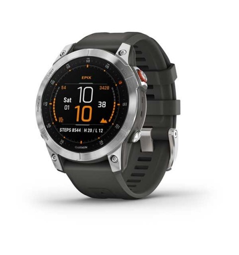 Garmin epix 3,3 cm (1.3") AMOLED 47 mm Digital 416 x 416 Pixel Touchscreen Silber WLAN GPS