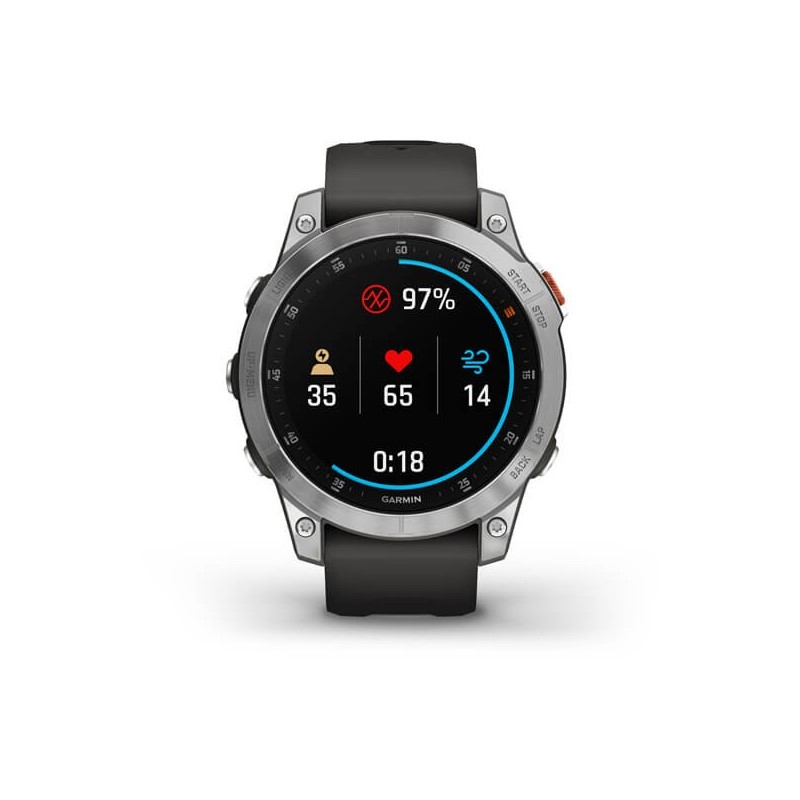 Garmin epix 3,3 cm (1.3") AMOLED 47 mm Digital 416 x 416 Pixel Touchscreen Silber WLAN GPS