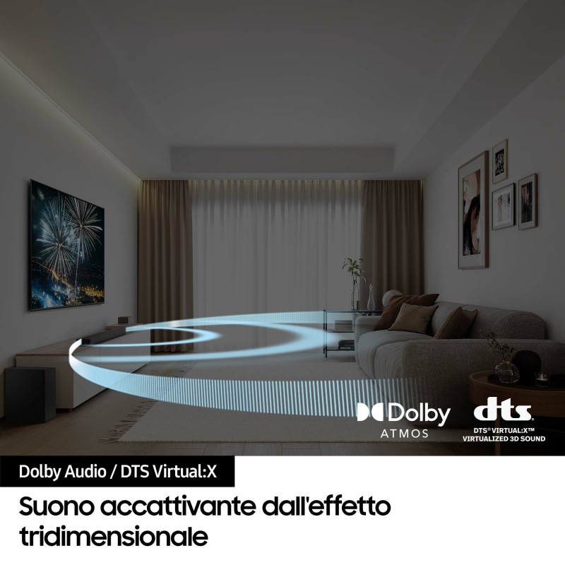 Samsung Soundbar HW-B650D ZF Serie B, 4 Speaker, Wireless Dolby 5.1ch, Audio a 3.1 Canali, Surround sound expansion,