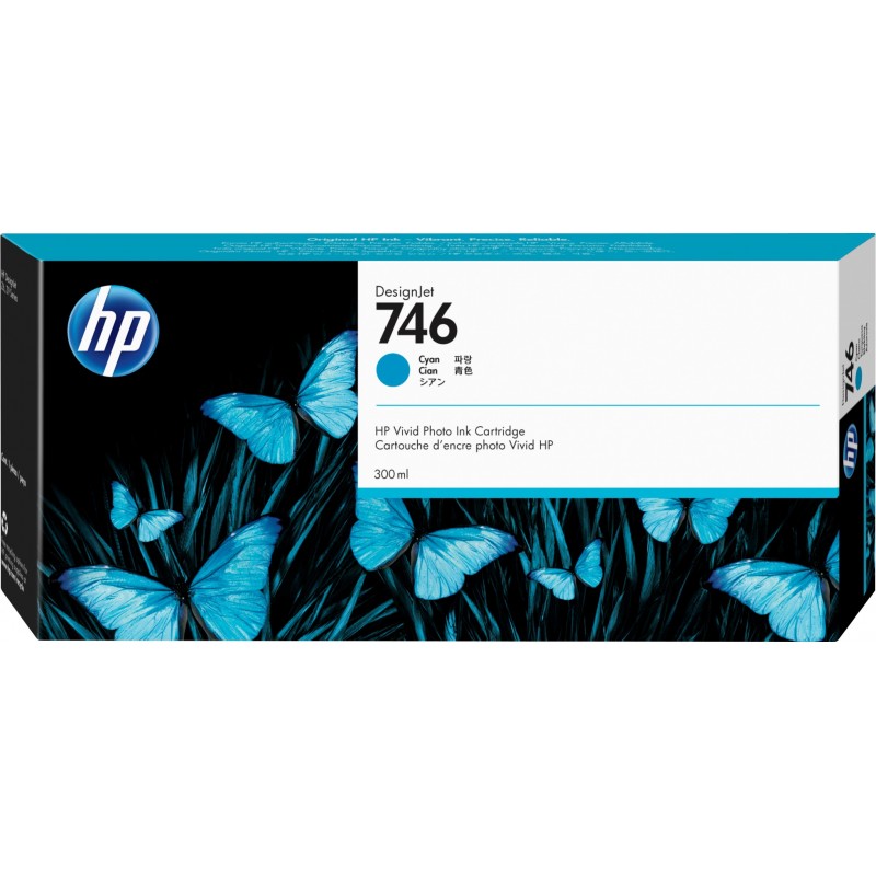 HP 746 Zyan DesignJet Tintenpatrone, 300 ml