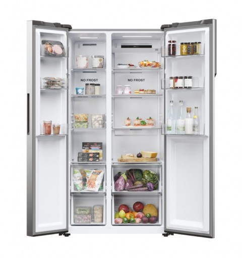 Haier SBS 90 Serie 5 HSR5918DNMP side-by-side refrigerator Freestanding 528 L D Platinum, Stainless steel