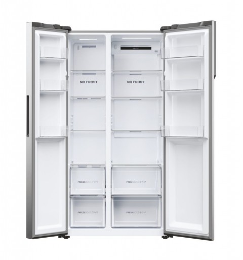 Haier SBS 90 Serie 5 HSR5918DNMP side-by-side refrigerator Freestanding 528 L D Platinum, Stainless steel