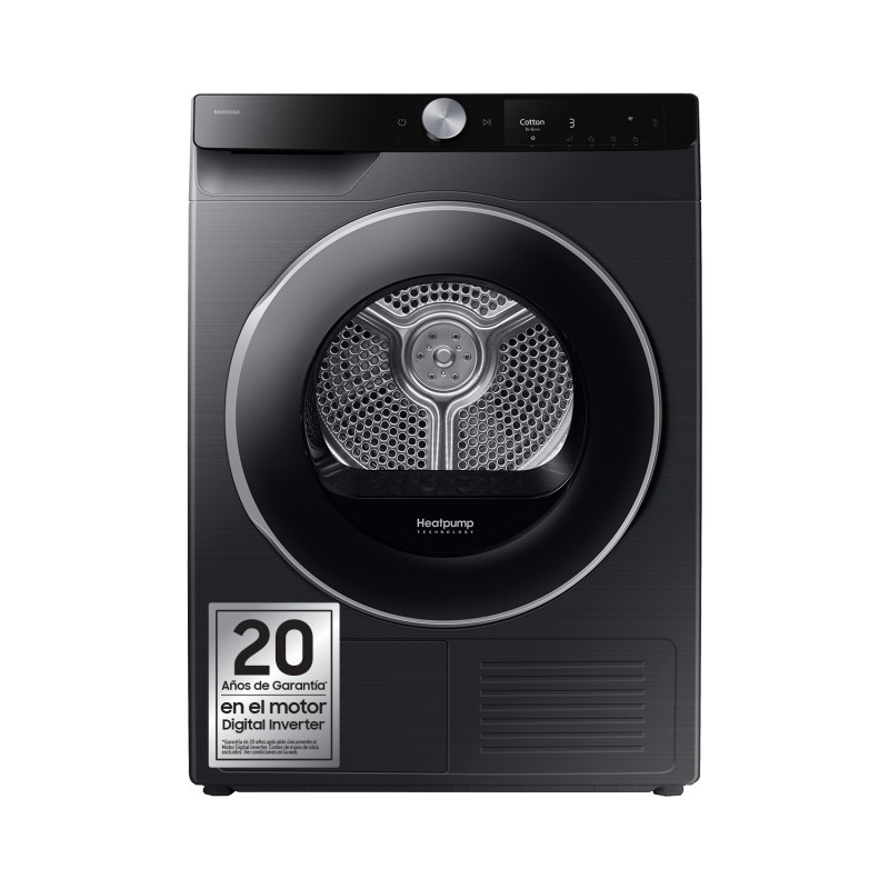 Samsung Secadora con Bomba de Calor 9Kg Negra OptimalDry™ Clase A+++ DV90T6240LB S3