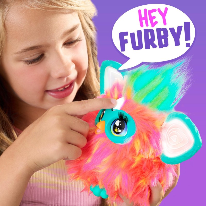 Furby Corallo, giocattoli di peluche interattivi per bambini e bambine dai 6 anni in su