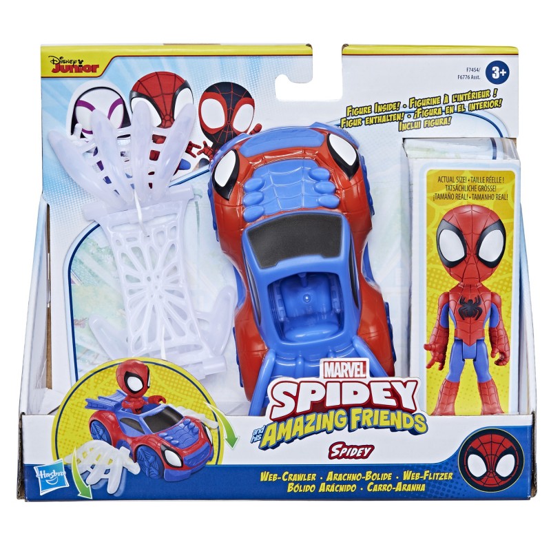 Marvel Spidey e I Suoi Fantastici Amici, set Spidey Web Crawler, action figure di Spidey con veicolo e accessorio, giocattoli ,