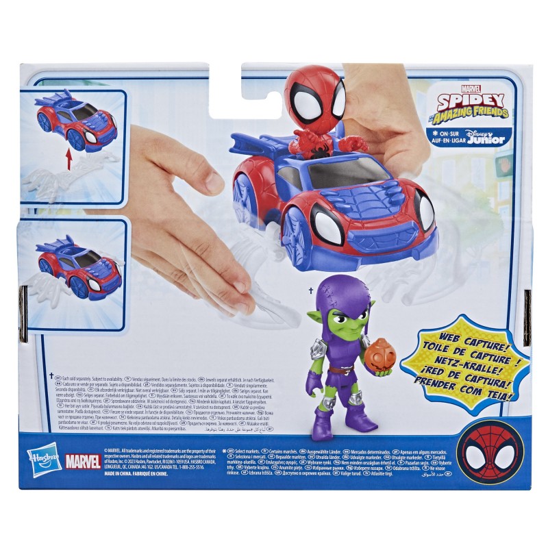 Marvel Spidey e I Suoi Fantastici Amici, set Spidey Web Crawler, action figure di Spidey con veicolo e accessorio, giocattoli ,