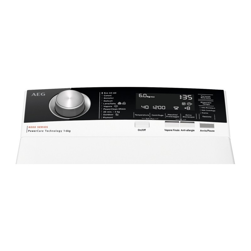 AEG LTR8C63A lavatrice Caricamento dall'alto 6 kg 1251 Giri min Bianco