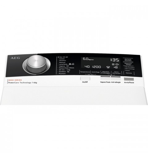 AEG LTR8C63A lavatrice Caricamento dall'alto 6 kg 1251 Giri min Bianco