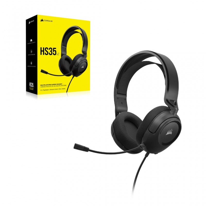 Corsair HS35 v2 Auriculares Alámbrico Diadema Juego Carbono