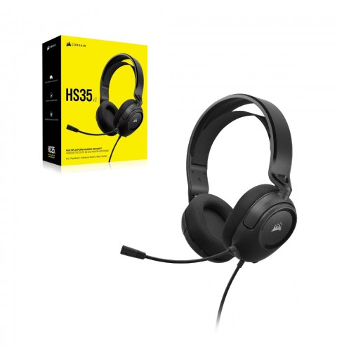 Corsair HS35 v2 Auricolare Cablato A Padiglione Giocare Carbonio