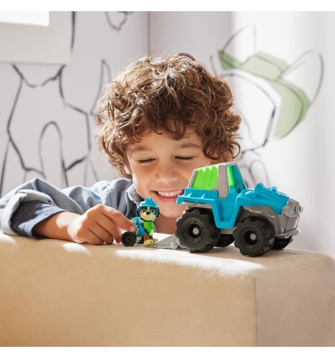 PAW Patrol , Dinosaur Rescue Vehicle de Rex, vehículo de juguete con figura de acción coleccionable, juguetes respetuosos con