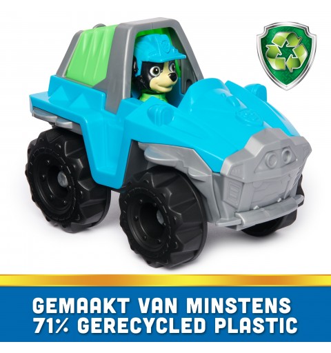 PAW Patrol , Dinosaur Rescue Vehicle de Rex, vehículo de juguete con figura de acción coleccionable, juguetes respetuosos con