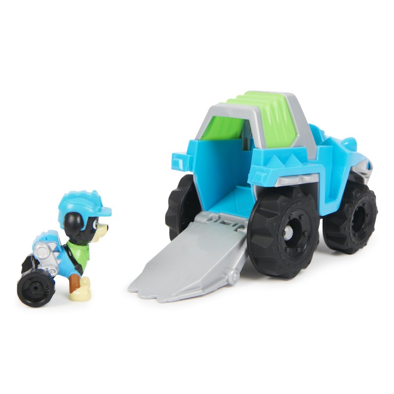 PAW Patrol , Dinosaur Rescue Vehicle de Rex, vehículo de juguete con figura de acción coleccionable, juguetes respetuosos con