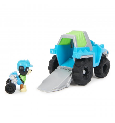 PAW Patrol , Dinosaur Rescue Vehicle de Rex, vehículo de juguete con figura de acción coleccionable, juguetes respetuosos con