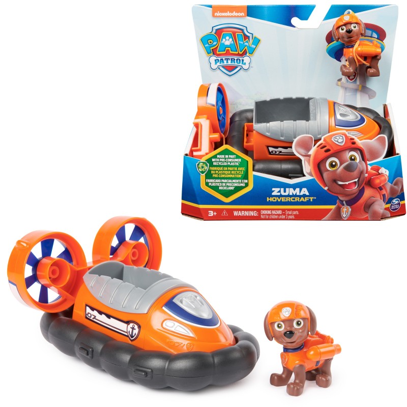 PAW Patrol , Zuma’s Hovercraft, Toy Vehicle with Collectible Action Figure, Sustainably Minded Kids Toys for Boys & Girls Ages