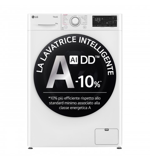 LG F4R3710NSWW Lavatrice 10kg AI DD, Classe A-10%, 1400 giri, Autodosaggio,Wi-Fi