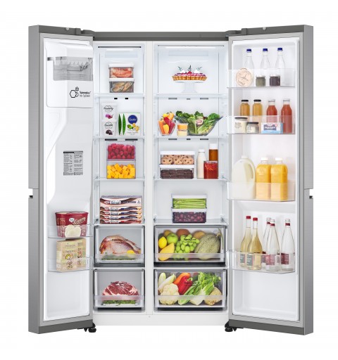 LG GSLV70PZTD Frigorifero Side-by-Side, Classe D, 635L, Wi-Fi, Con allaccio, Inox