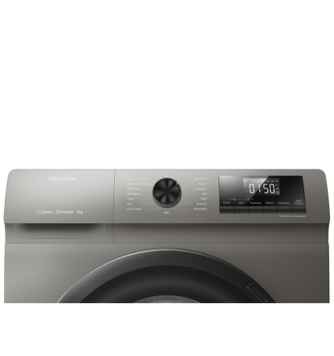 Hisense WFQP8014EVMT washing machine Front-load 8 kg 1400 RPM Stainless steel