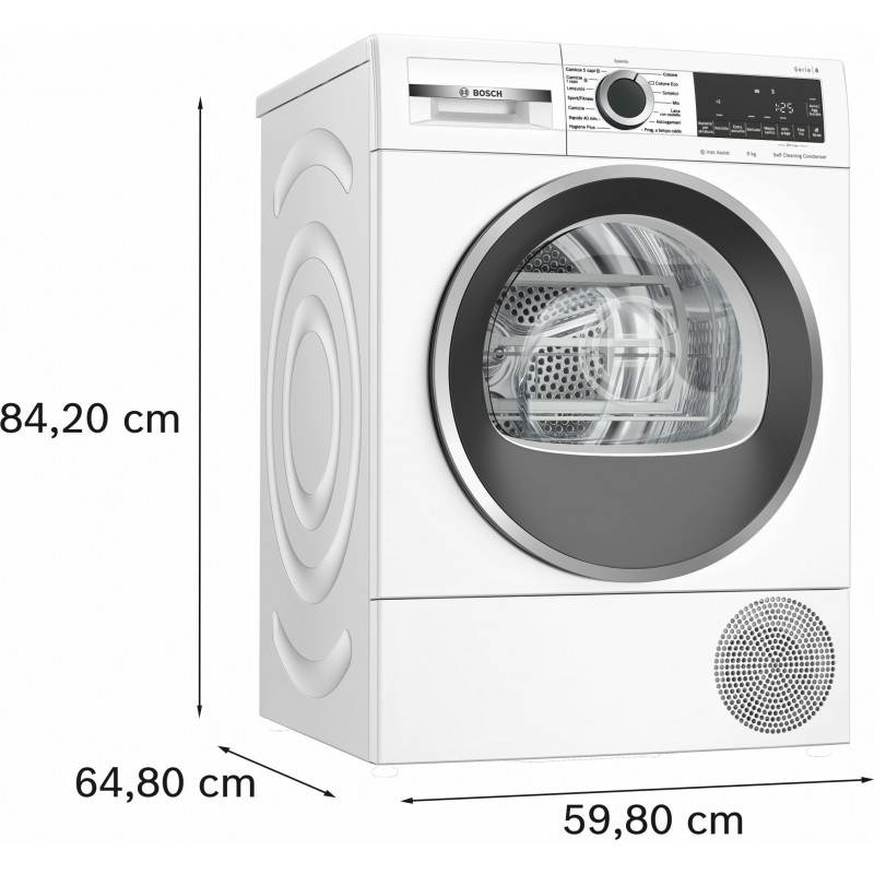 Bosch Serie 6 WQG245C0IT sèche-linge Pose libre Charge avant 9 kg A+++ Blanc