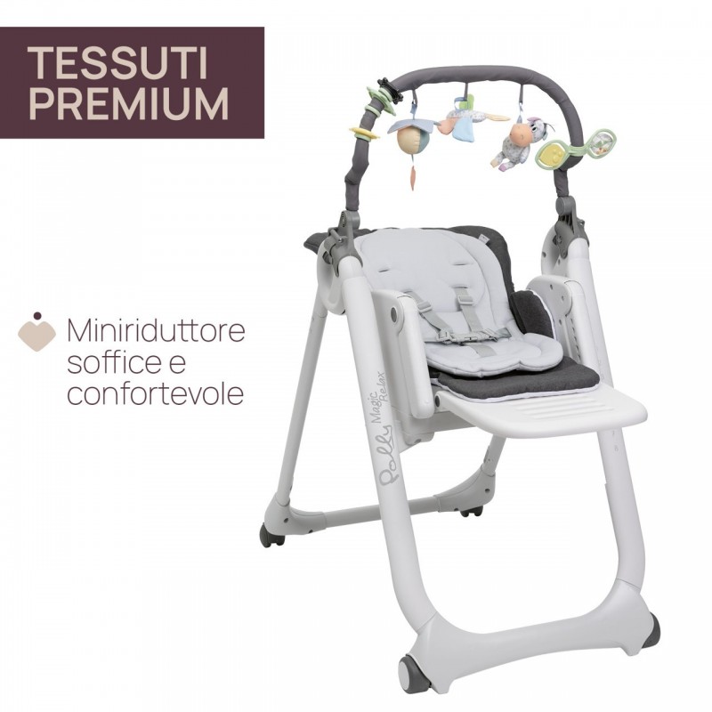 Chicco Polly Magic Relax Alzasedia multifunzione Seduta imbottita Grigio, Bianco