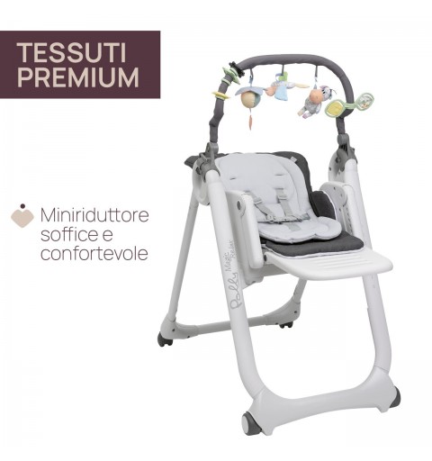 Chicco Polly Magic Relax Multifunctional high chair Padded seat Grey, White