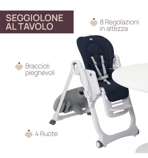 Chicco Polly Magic Relax Alzasedia multifunzione Seduta imbottita Blu, Grigio, Bianco