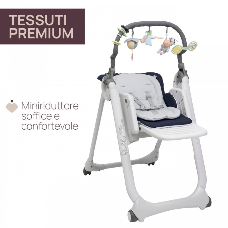 Chicco Polly Magic Relax Alzasedia multifunzione Seduta imbottita Blu, Grigio, Bianco