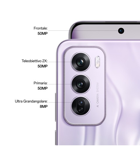 OPPO Reno12 Pro 5G AI Smartphone, Tripla fotocamera 50+50+8MP, Selfie 50MP, Display 6.7” 120HZ AMOLED FHD+, 5000mAh, RAM