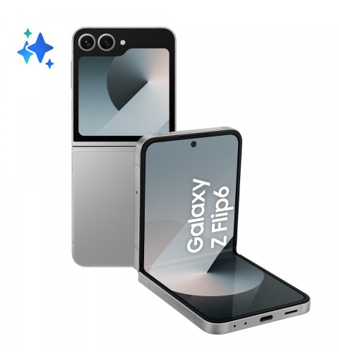 Samsung Galaxy Z Flip6 Smartphone AI, 512GB, RAM 12GB, Display 3,4" SAMOLED 6,7" Dynamic AMOLED 2X, Silver Shadow