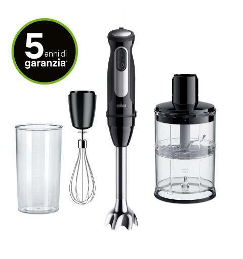 Braun MultiQuick 5 MQ55.254MBK 0,5 L Frullatore ad immersione 1000 W Nero, Acciaio inox