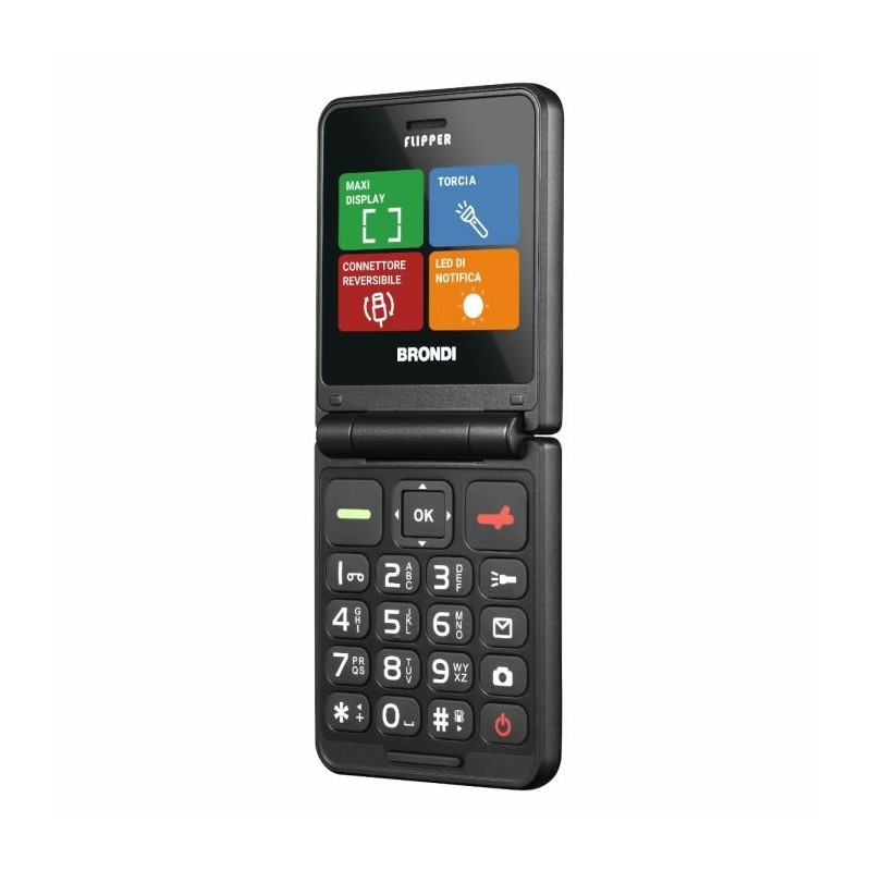 Brondi Flipper 6,1 cm (2.4") Nero Telefono cellulare basico