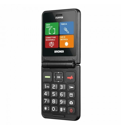 Brondi Flipper 6,1 cm (2.4") Noir Téléphone numérique