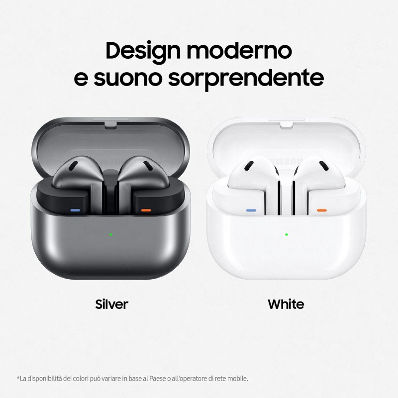 Samsung Galaxy Buds3 Auricolari Ai open-type True Wireless, Audio Hi-Fi, Impermeabilità IP57, White