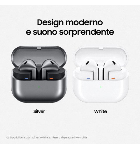 Samsung Galaxy Buds3 Auricolari Ai open-type True Wireless, Audio Hi-Fi, Impermeabilità IP57, White