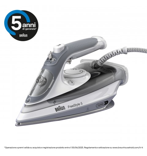 Braun TexStyle 5 SI 5078 GY Dry & Steam iron EloxalPlus soleplate 2800 W Grey, White