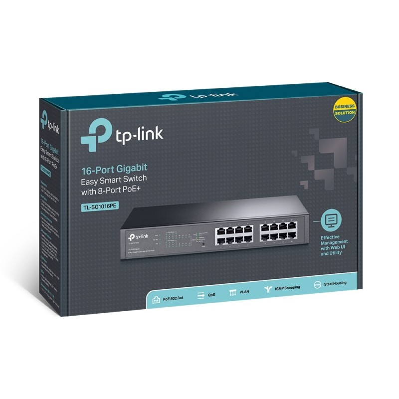 TP-Link 16-Port Gigabit Easy Smart Switch mit 8-Port PoE+