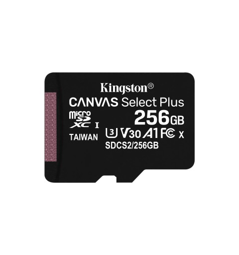 Kingston Technology Scheda micSDXC Canvas Select Plus 100R A1 C10 da 256GB confezione singola senza adattatore