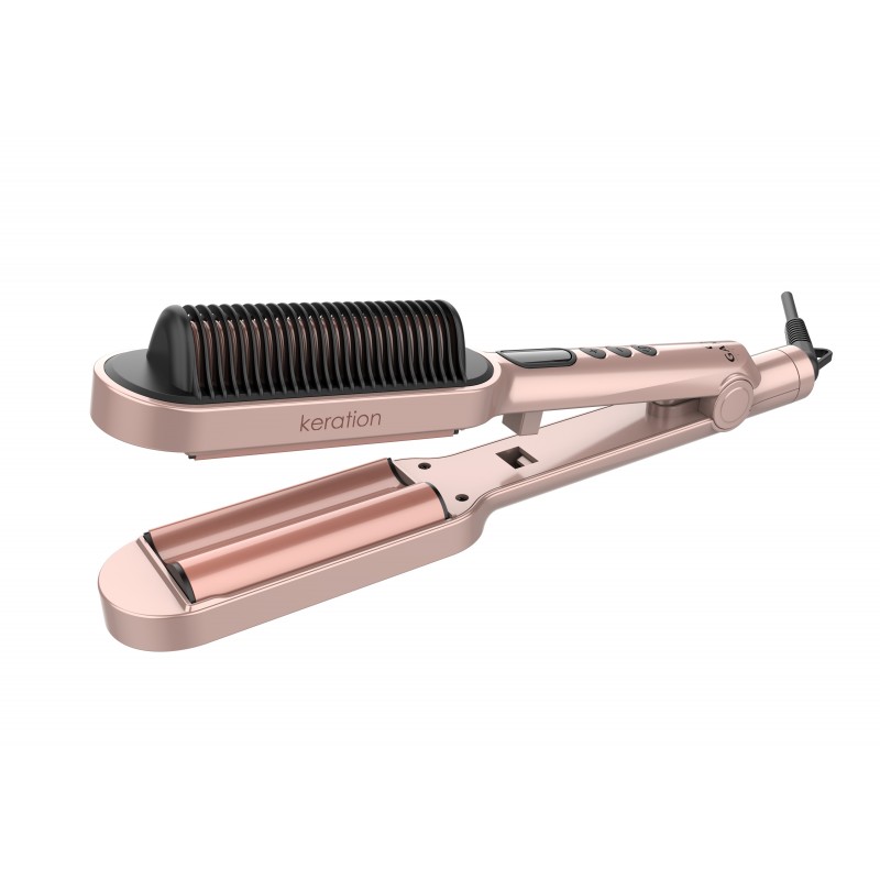 GA.MA Waver & Brush Keration Fer à friser À chaleur Or 70 W