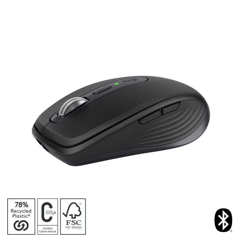 Logitech MX Anywhere 3S souris Bureau Droitier RF sans fil + Bluetooth Laser 8000 DPI