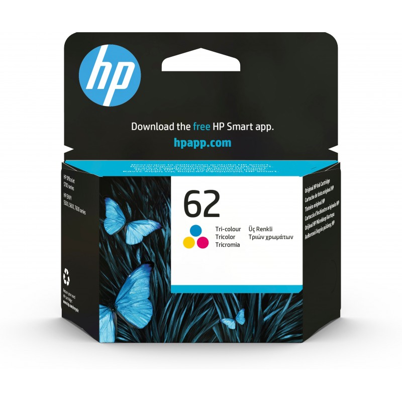 HP 62 Cyan Magenta Gelb Original Tintenpatrone