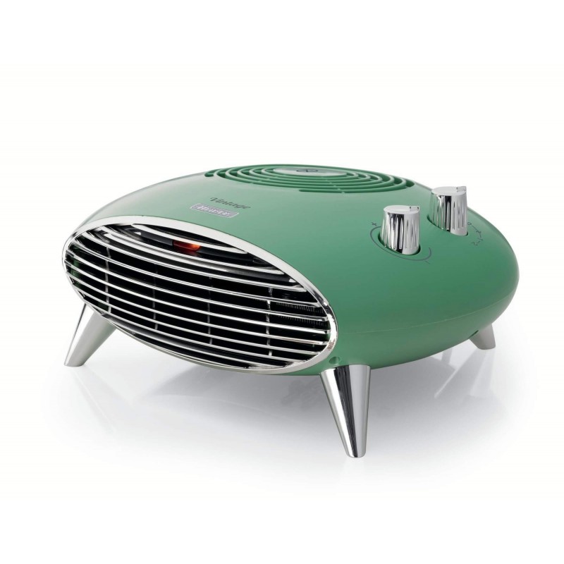 Ariete 8211 Termoventilatore da tavolo, Stufetta elettrica, 2000W, Termostato, Silenzioso, Griglia e piedi cromati, Verde