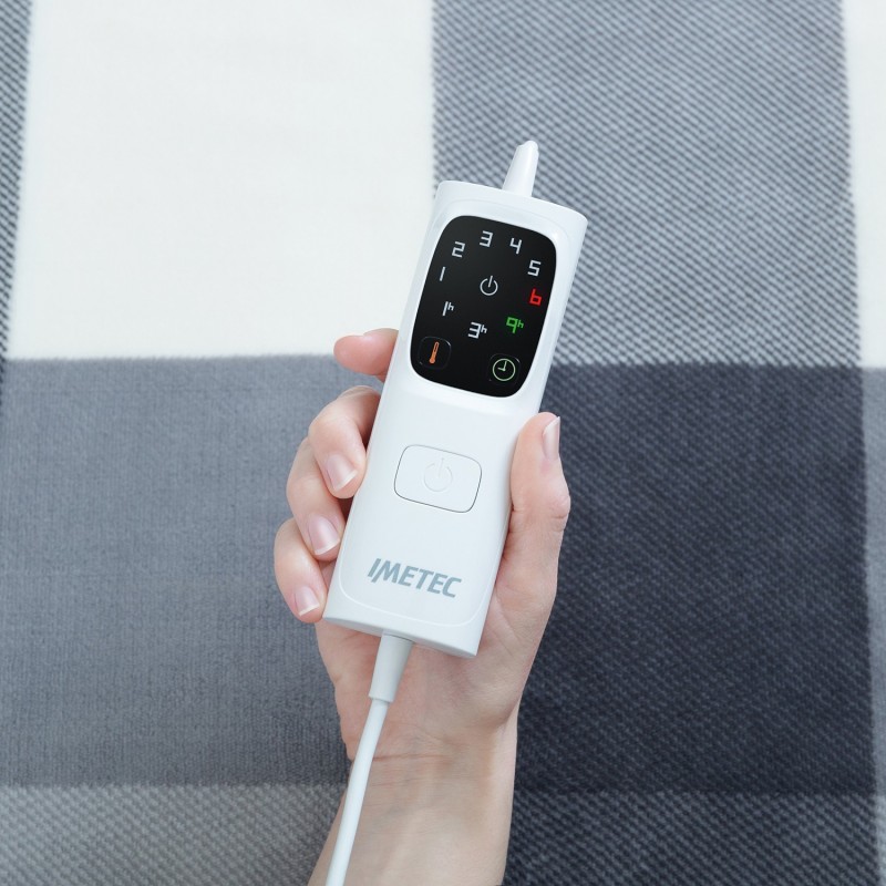 Imetec 16715 Manta eléctrica 150 W Gris Poliéster, Terciopelo