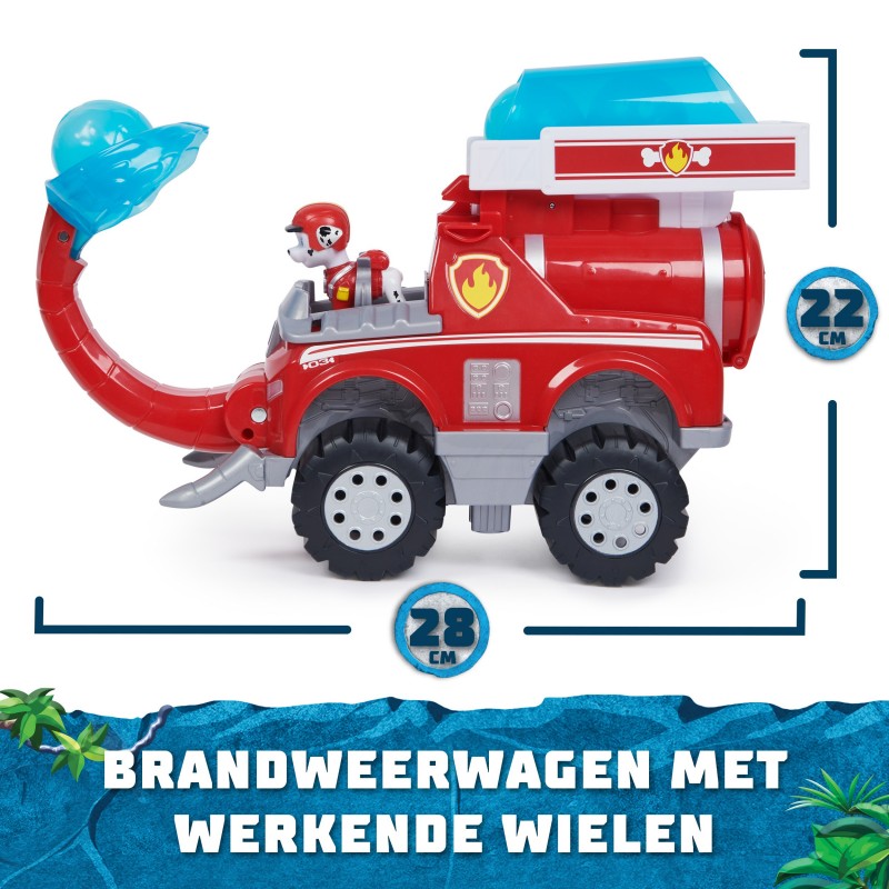 PAW Patrol Jungle Pups, Deluxe Elephant Vehicle de Marshall con lanzador de proyectiles, camión de juguete con figura de