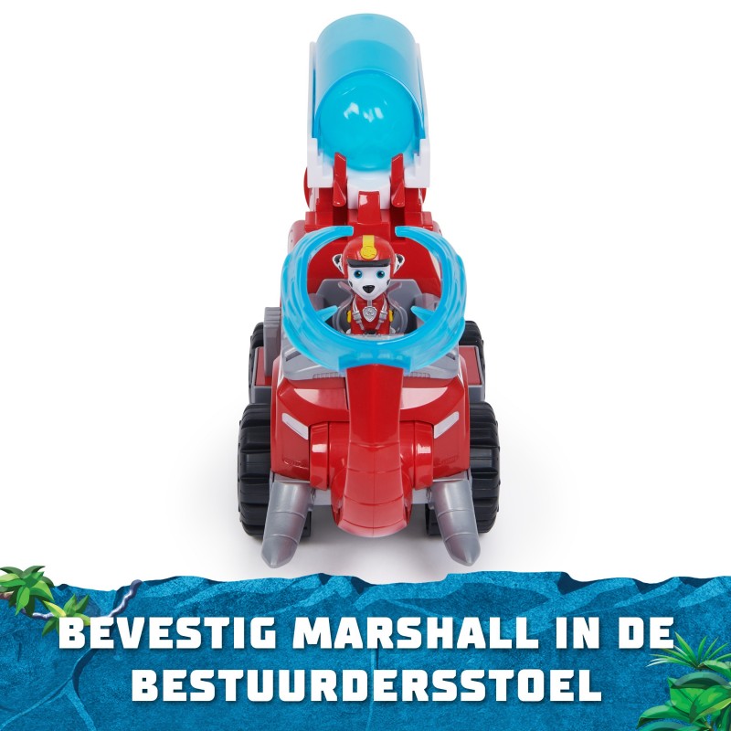 PAW Patrol Jungle Pups, Deluxe Elephant Vehicle de Marshall con lanzador de proyectiles, camión de juguete con figura de