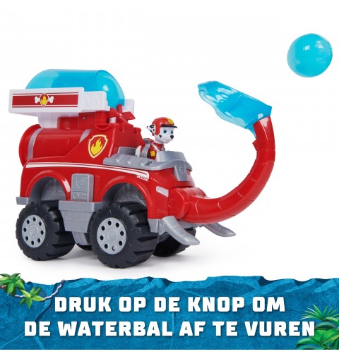 PAW Patrol Jungle Pups, Deluxe Elephant Vehicle de Marshall con lanzador de proyectiles, camión de juguete con figura de