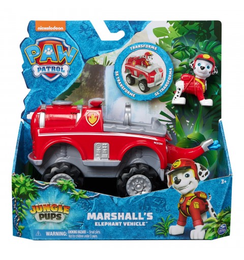 PAW Patrol Jungle Pups, Deluxe Elephant Vehicle de Marshall, camión de juguete con figura de acción coleccionable, juguetes