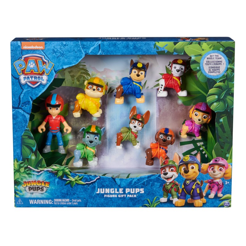 PAW Patrol Figure Gift Pack de Jungle Pups, con 8 figuras de juguete coleccionables, juguetes para niños y niñas a partir de