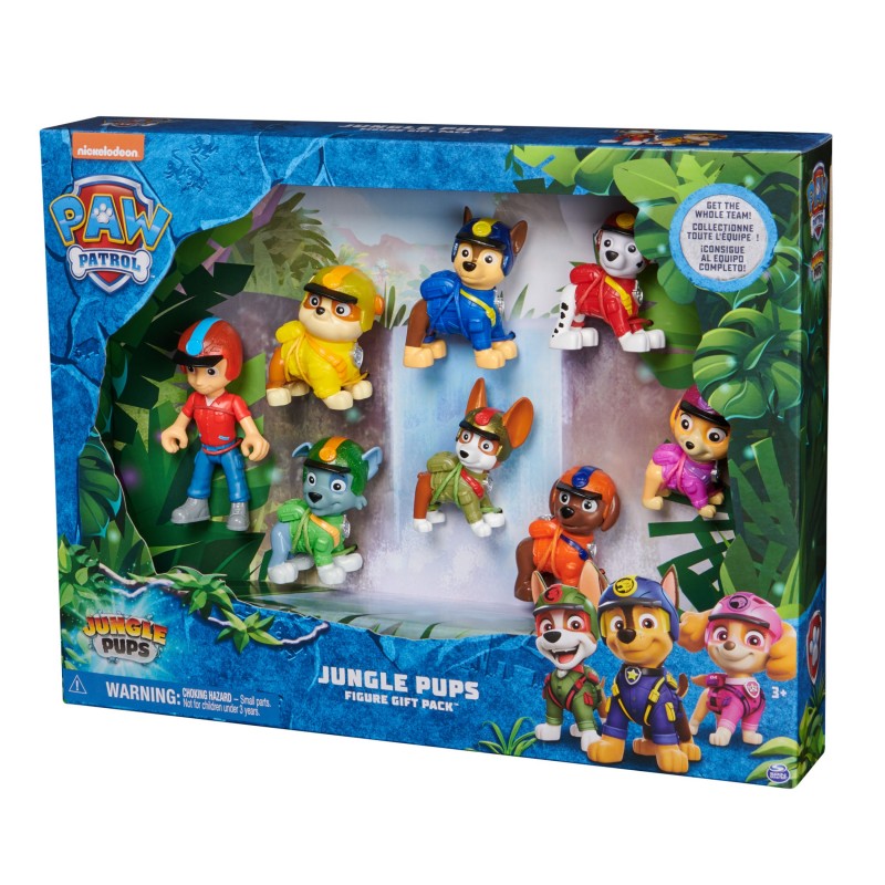 PAW Patrol Figure Gift Pack de Jungle Pups, con 8 figuras de juguete coleccionables, juguetes para niños y niñas a partir de