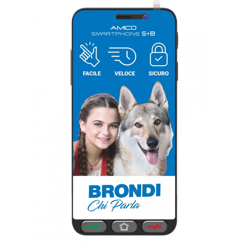 Brondi Amico Smartphone S+B Nero 14,5 cm (5.7") Dual-SIM Android 12 Go edition 4G USB Typ-C 2 GB 16 GB 2800 mAh Schwarz